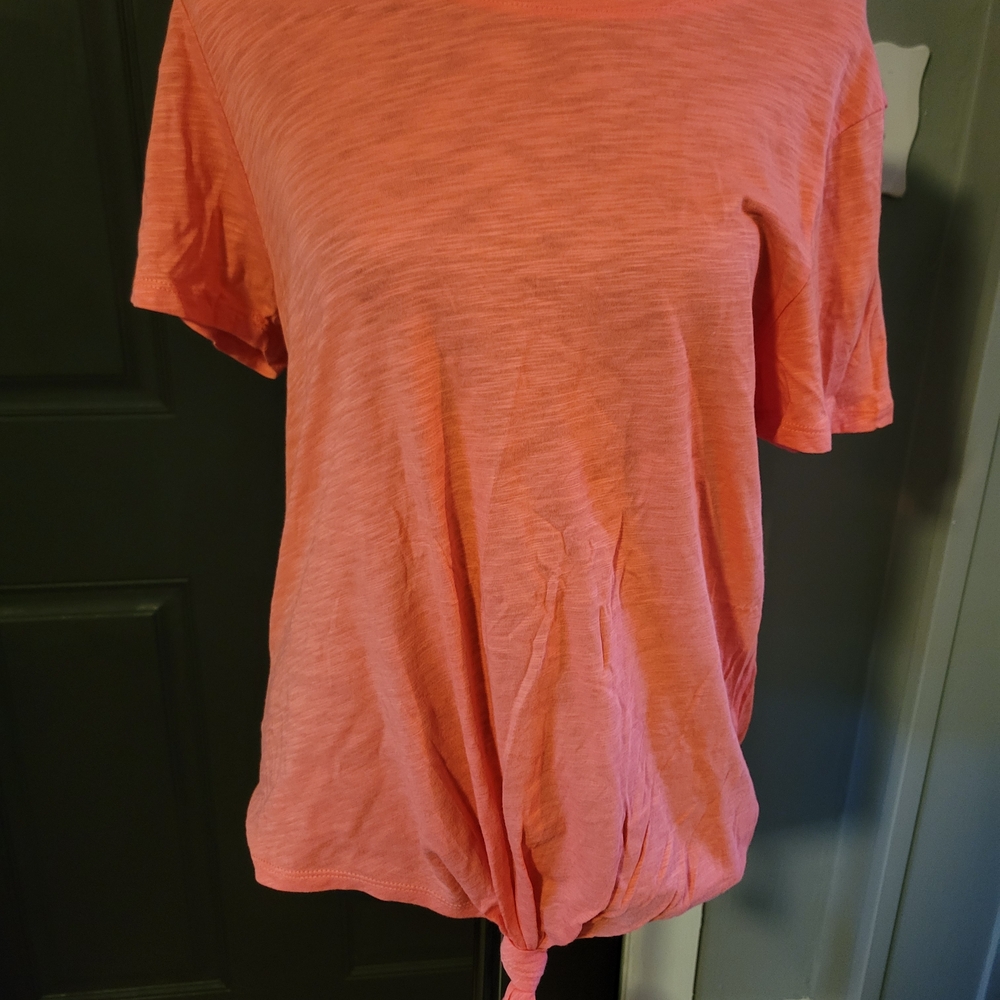 Sanctuary Coral Short Sleeve Tie-Front Tee